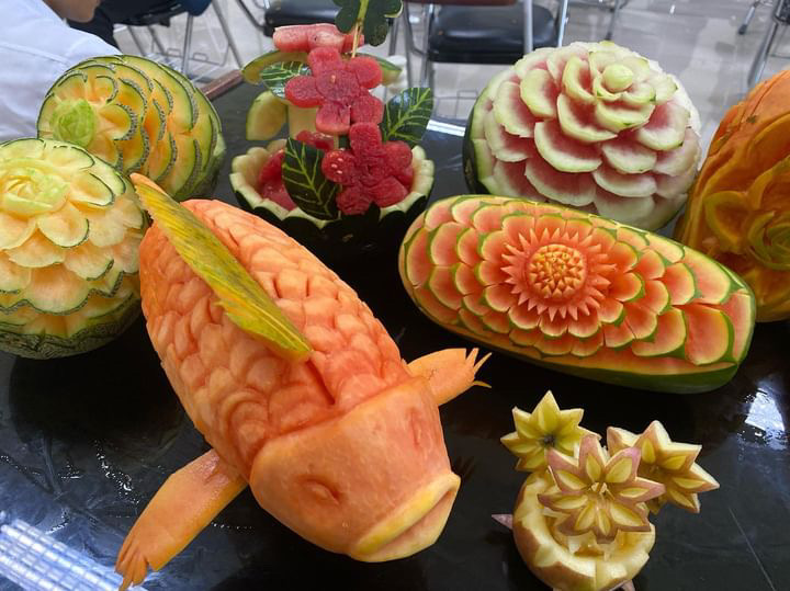 4th semester students of Hotel and Restaurant have done the fruit carving practice